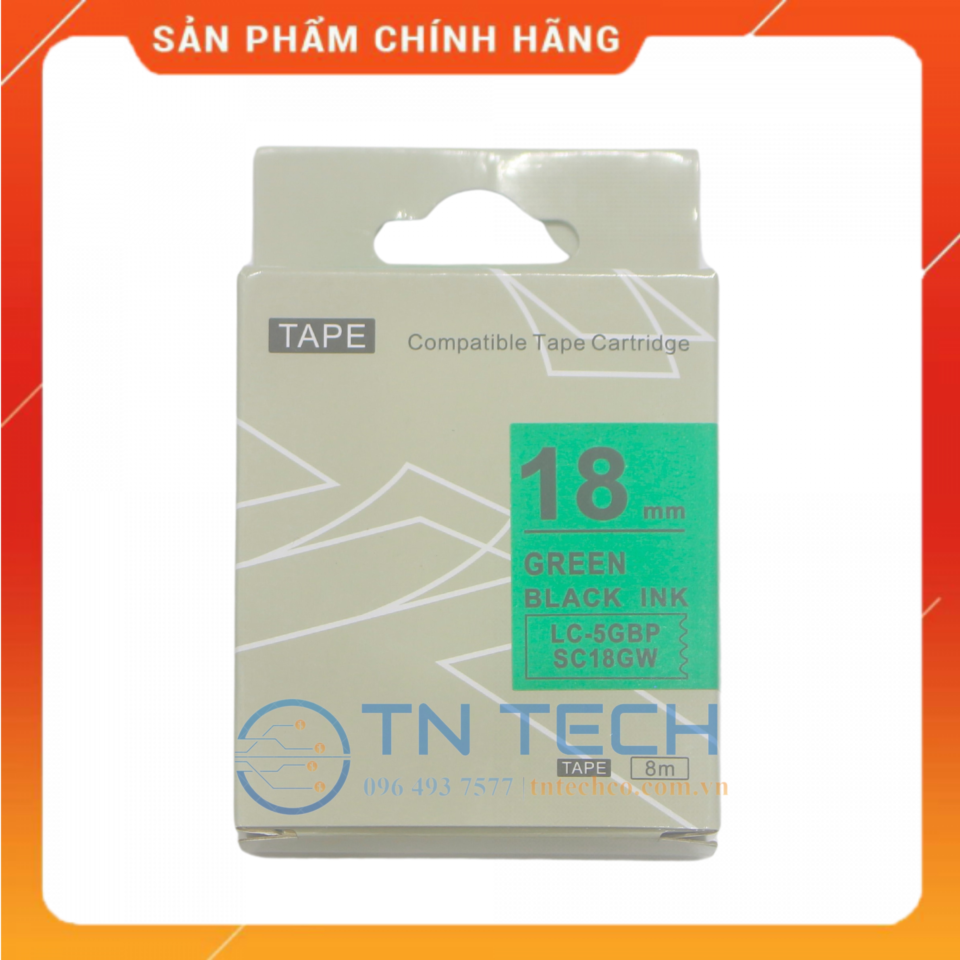NHÃN IN TEPRA-EPSON LC-6GBP (SC24GW) – CHỮ ĐEN NỀN LÁ 24MM X 8M [Hàng nhập khẩu]