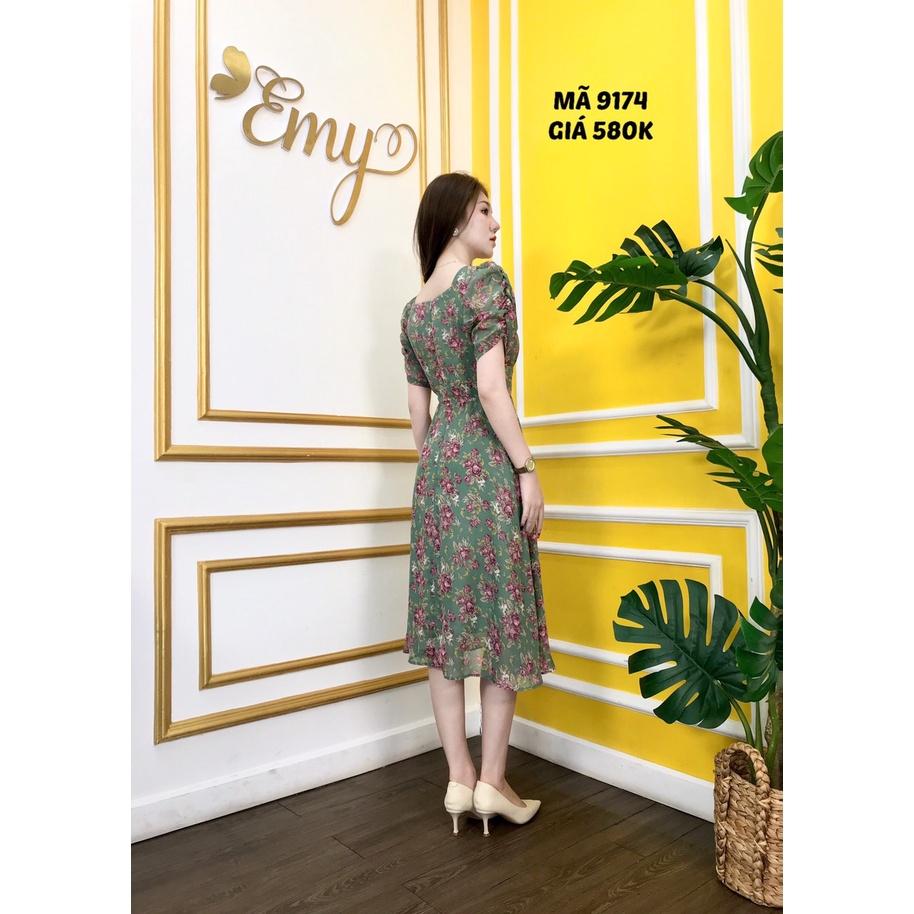 Đầm EMY EM9174 Váy Xoè Cổ Vuông Có Túi