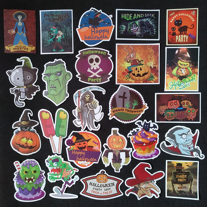 Bộ Sticker dán cao cấp chủ đề HALLOWEEN - Dùng dán Xe, dán mũ bảo hiểm, dán Laptop