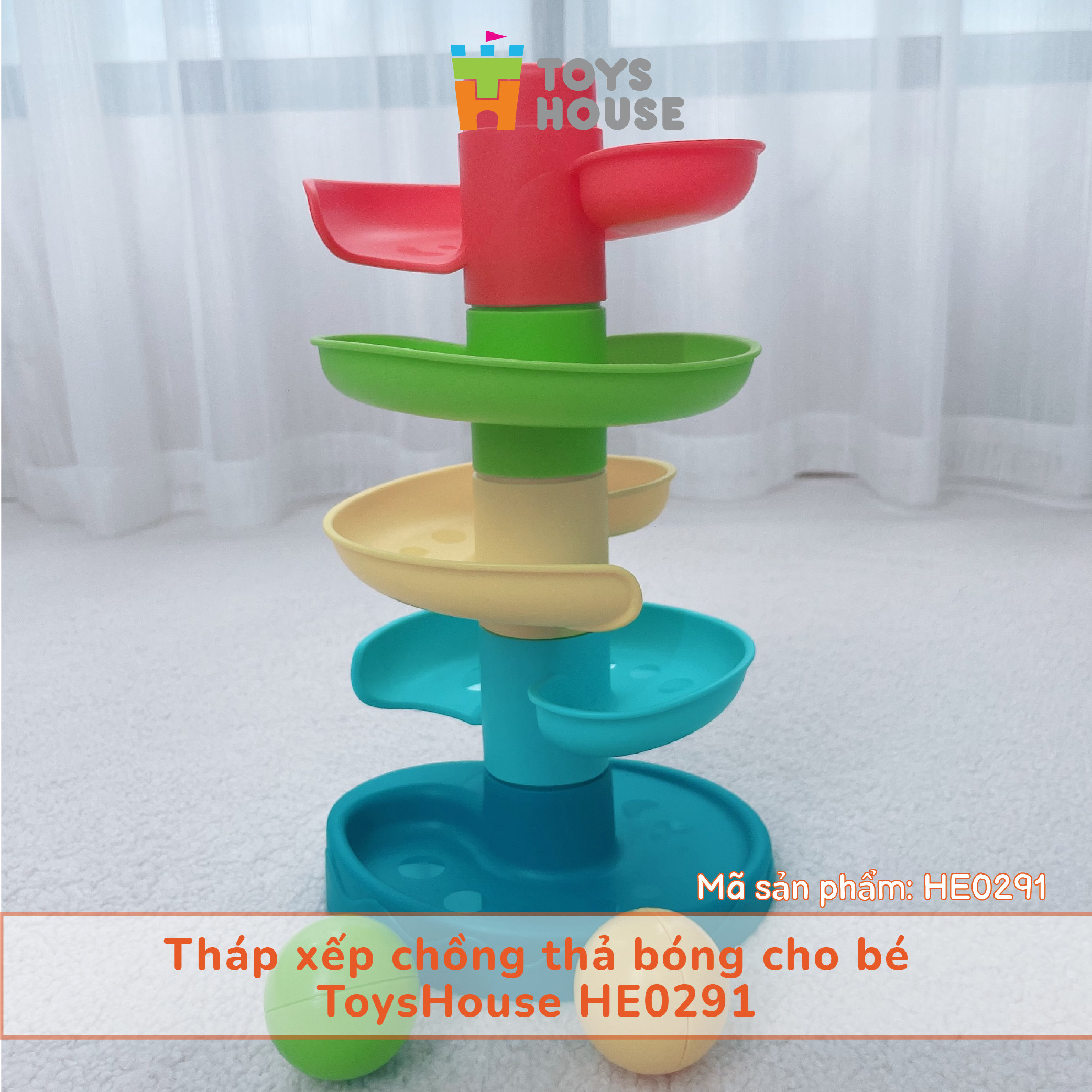 Tháp xếp chồng thả bóng cho bé ToysHouse HE0291 - đồ chơi cho bé từ 6 tháng