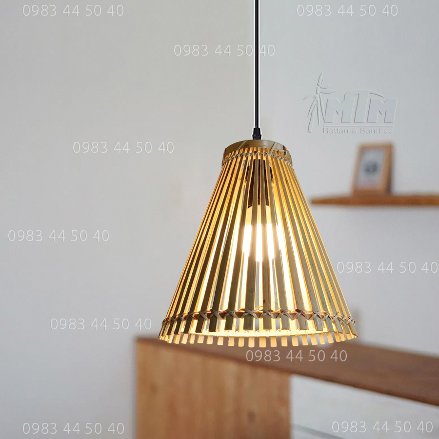 Đèn tre nơm xòe MTDT22 - Đèn mây tre, Đèn trang trí, Đèn treo thả