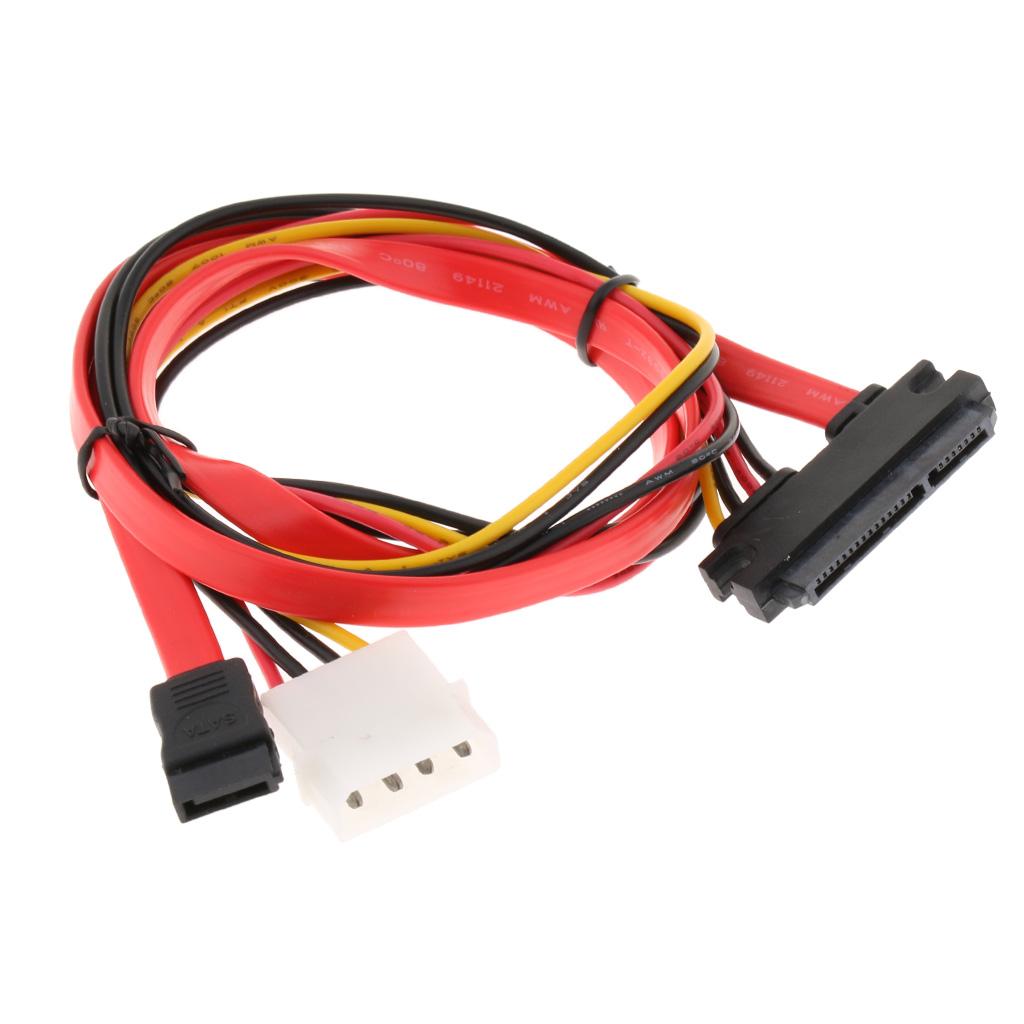 SATA Power Cable HDD Cable 0.7 M 7 + 15 Pin to L4P 4 Pin & 7 Pin
