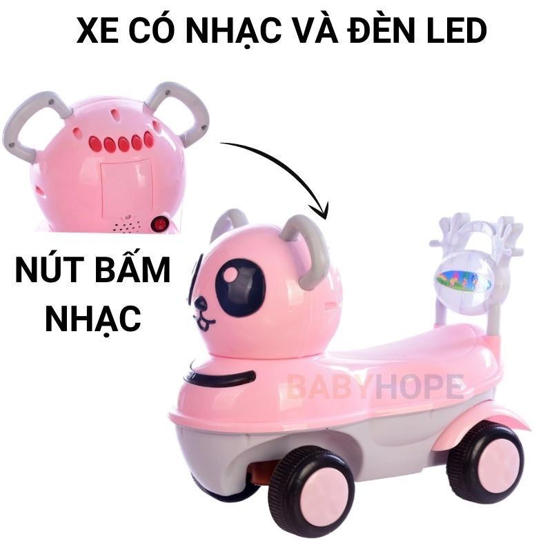 Xe Chòi Chân Cho Bé Mẫu ô tô Vịt, Gấu Loại To, Có Nhạc Đèn Nháy, An Toàn Cho Bé, Bảo Hành 6 Tháng, BST Xe Lắc Chòi Chân