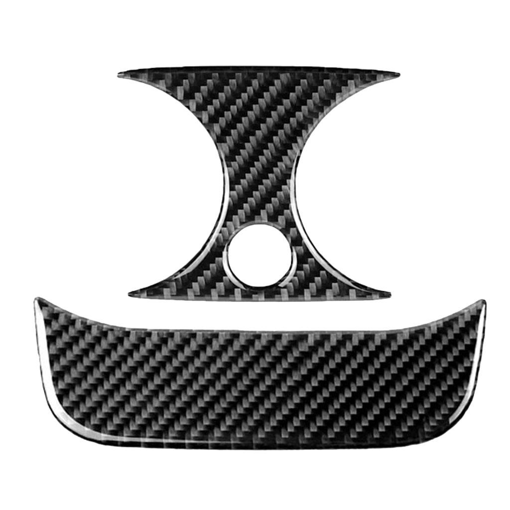 2PCS Rear Carbon Fiber Car Outlet Cover Sticker for
