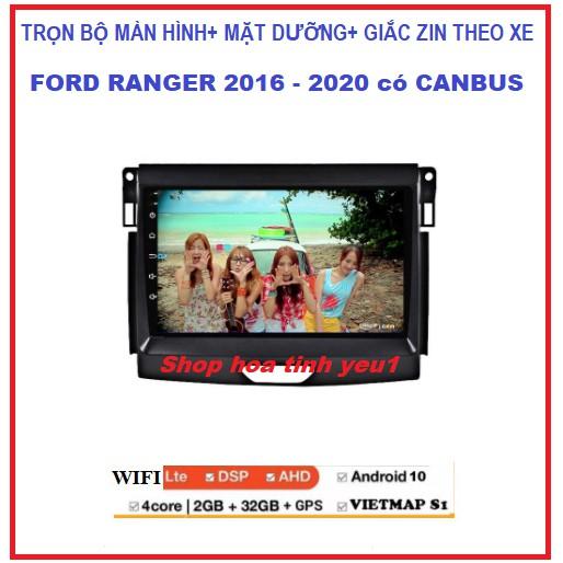 BỘ Màn hình DVD androi cho xe ô tô FORDRANGER 2016-2020,đầu dvd giá rẻ, màn androi đa chức năng