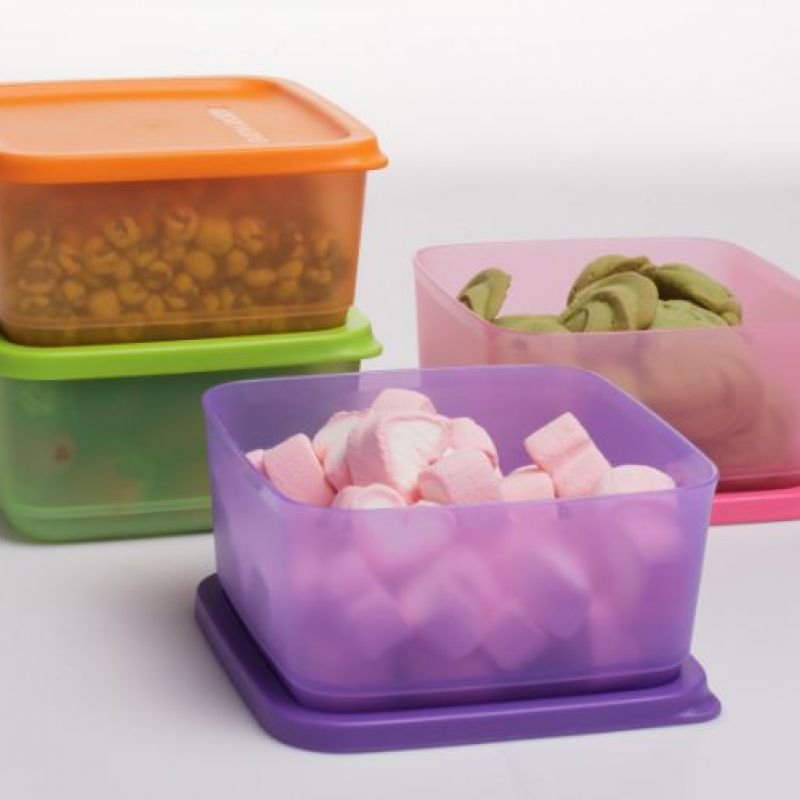 Bộ Trữ Khô &amp; Mát Tupperware Small Square Round 650ml Set 4