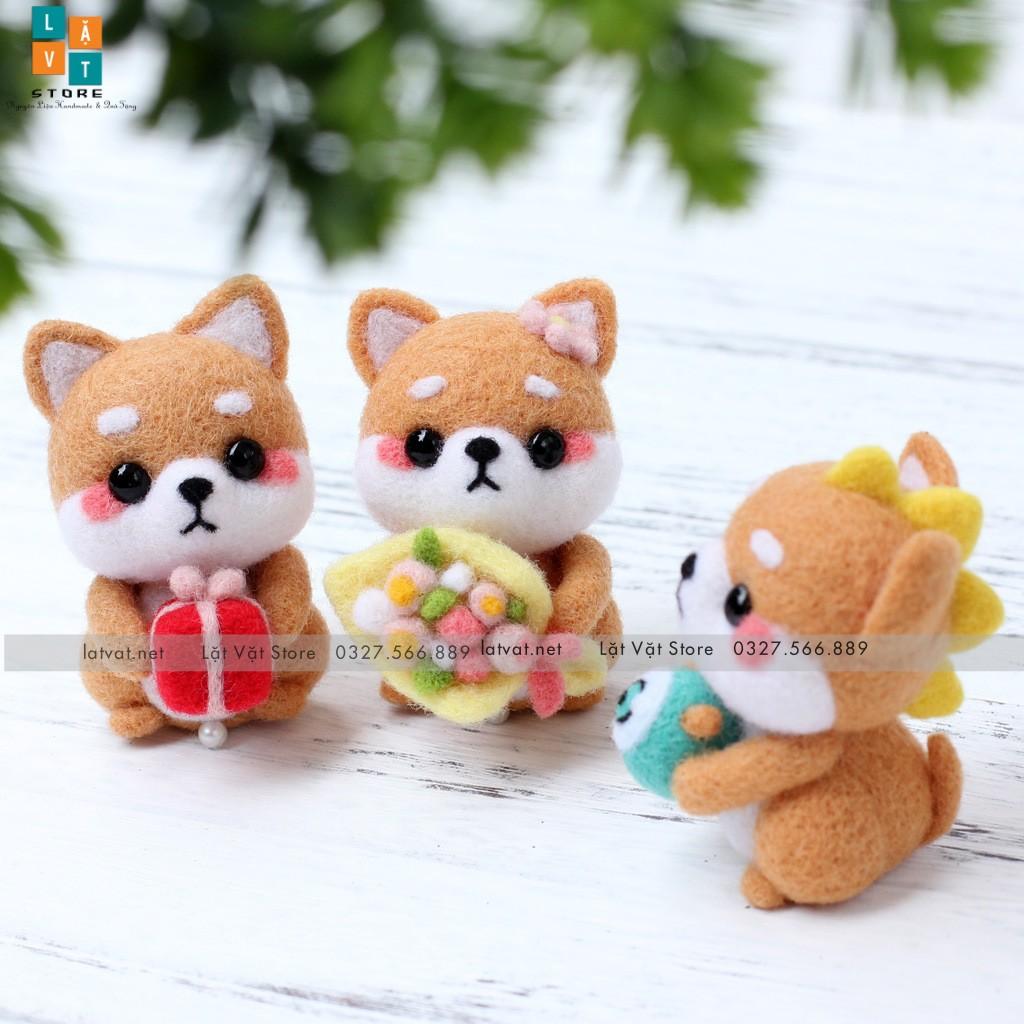 Len chọc có hướng dẫn 5 bé LỚP HỌC SHIBA - NEEDLE FELTING SHIBA CLASSES, món quà handmade ý nghĩa