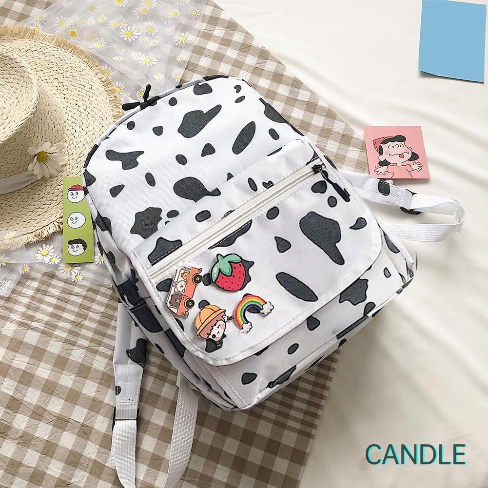 Ba Lô Học Sinh Vải Canvas In Họa Tiết Thời Trang