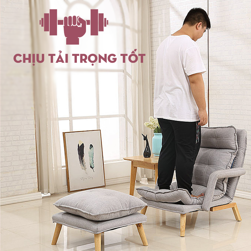 Giường ghế sofa thông minh có dôn để chân thư giãn ASG545 - Hàng chính hãng