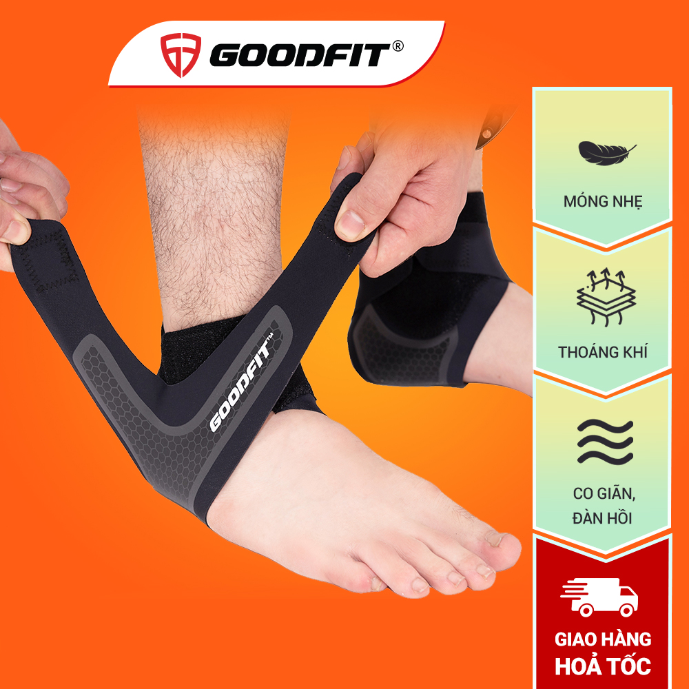 Băng Bảo Vệ Cổ Chân, Băng Quấn Cổ Chân, Mắt Cá Chân Goodfit Mỏng Nhẹ, Miếng Dán Chắc Chắn Gf611A - Bên Trái - Size M