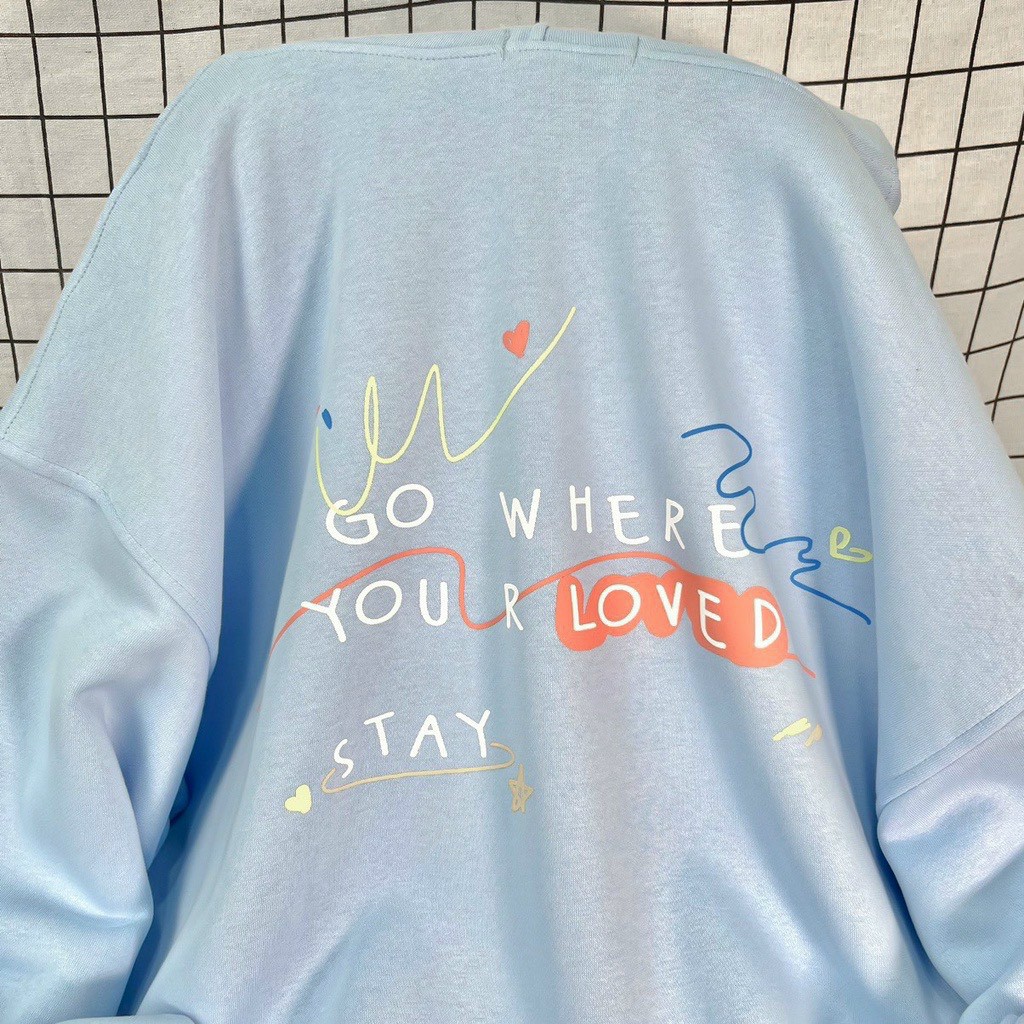 Áo Khoác Hoodie Zip STAY Form Rộng Vải Nỉ Bông Phong Cách Ulzzang, Áo Khoác dây kéo khóa STAY Form Rộng Oversize Unisex Vải Nỉ Bông, Áo Khoác LOVED STAY Jacket Dây Kéo Form Rộng Nam Nữ Vải Nỉ Bông Ulzzang