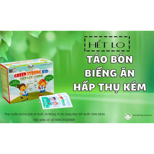 Diệp Lục Lysine Green Strong Kid - Bổ Sung Chất Xơ Từ Rau Xanh Giúp Bé Ăn Ngon, Hết Táo Bón