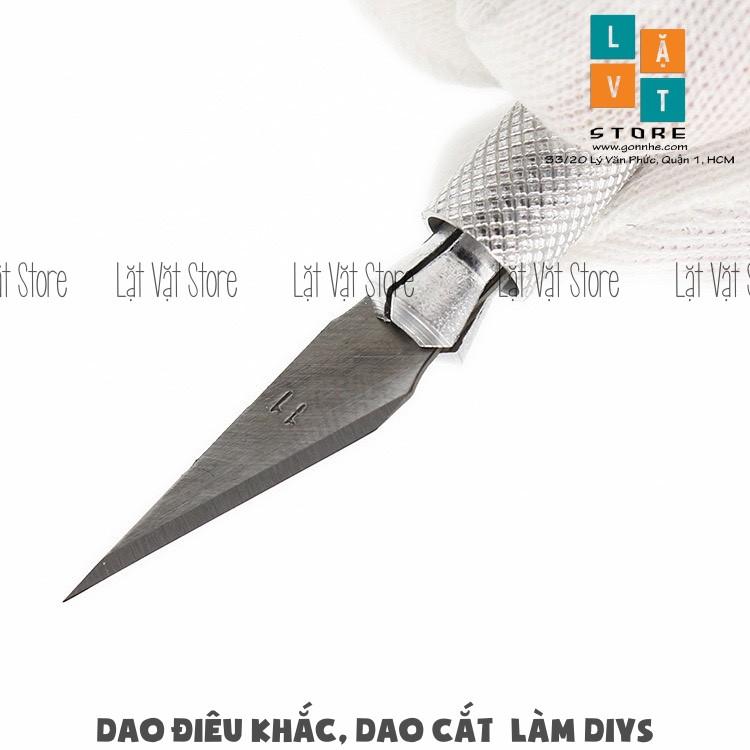 Dao điêu khắc, dao cắt chống trượt dùng để làm đồ handmade, tỉ mỉ - Có thể thay thế đi kèm, màu bạc trắng