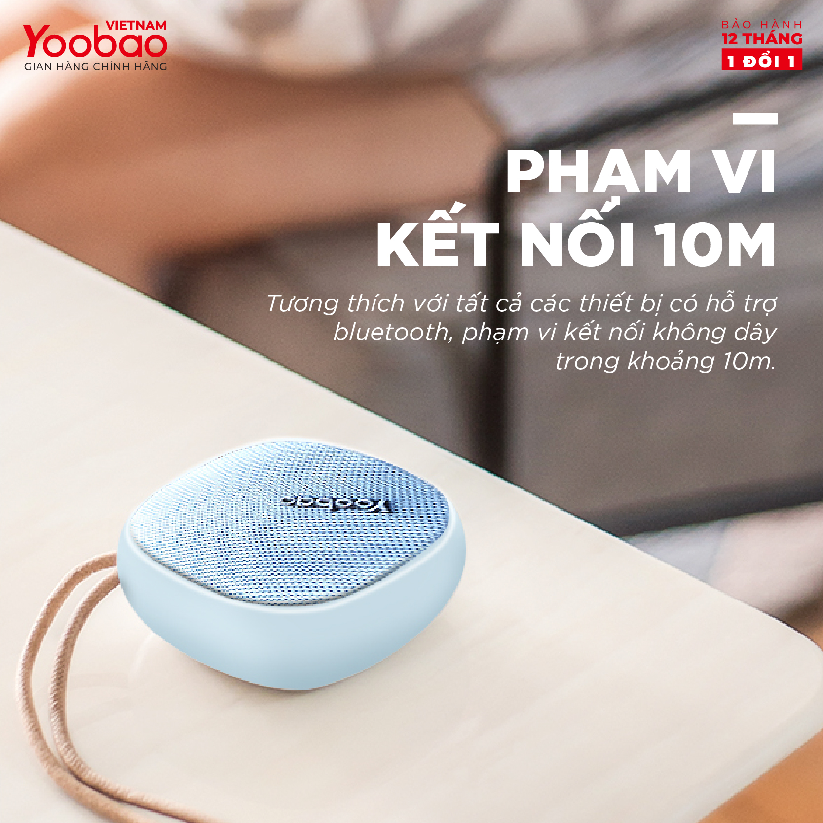 Loa Bluetooth mini Yoobao M1 - Dung lượng 2000mAh - Công suất 3W - Hàng chính hãng