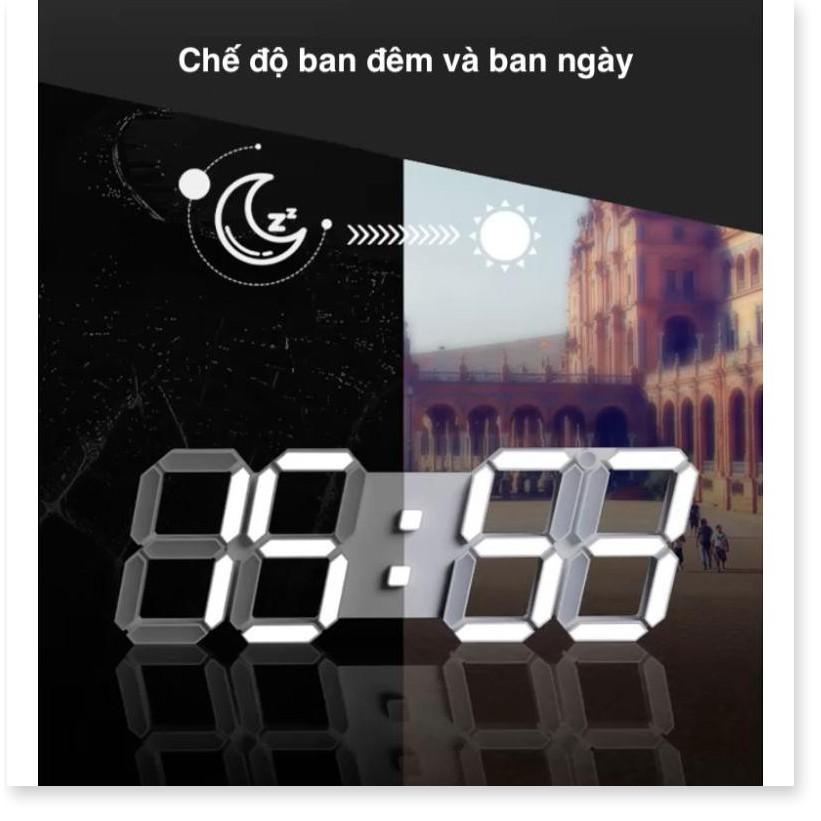Đồng hồ trang trí để bàn hoặc treo tường đèn led đẹp mắt Silver Moon