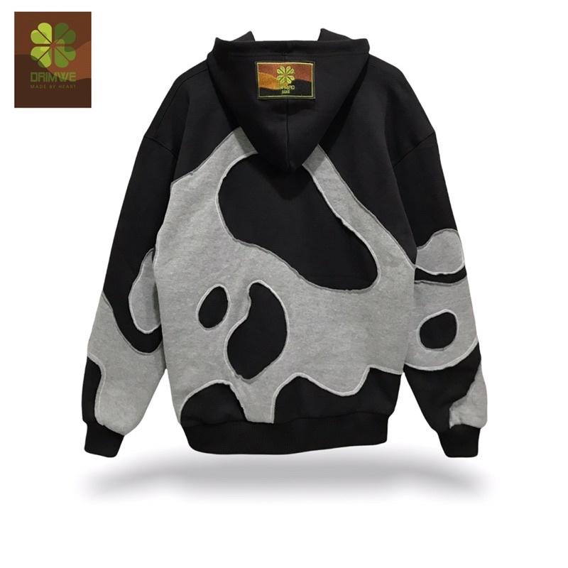 Áo hoodie unisex nam nữ local brand DRIMWE Sói Xám SS22,Áo nỉ hoodie nam nữ form rộng