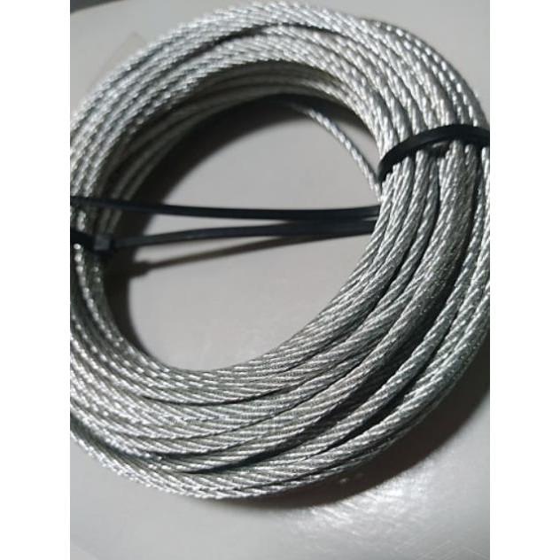 Dây cáp 2ly thép mạ 50m. Cáp lụa chịu lực 2mm dài 50 mét tặng 1 tăng đơ