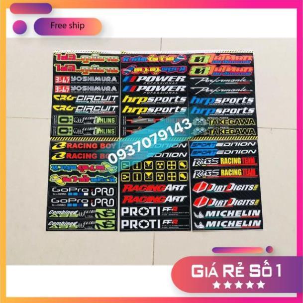 Set tem dán phuộc gấp,tem chống nước ko bay màu bảo hành màu sắc vĩnh viễn