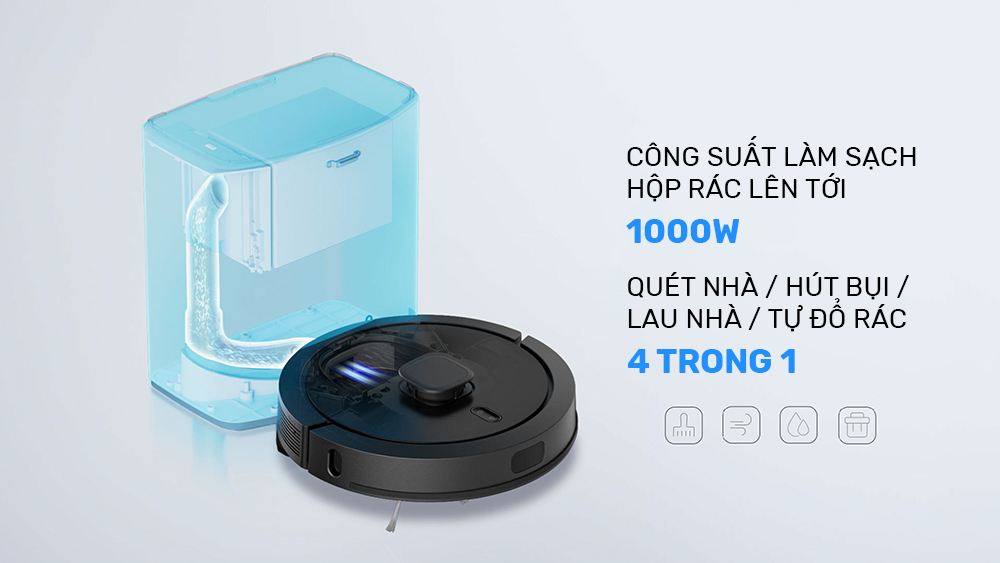 Robot hút bụi LIECTROUX G7 Lau hút đồng thời Tự dọn hộp rác Lực hút lên tới 6500Pa Pin 5200mAh dùng được lên đến 180 phút liên tục - Hàng chính hãng