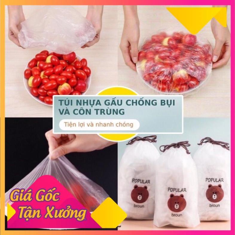 Màng Bọc Thực Phẩm Hình Gấu (Set 100 Cái) FREESHIP  TP'S