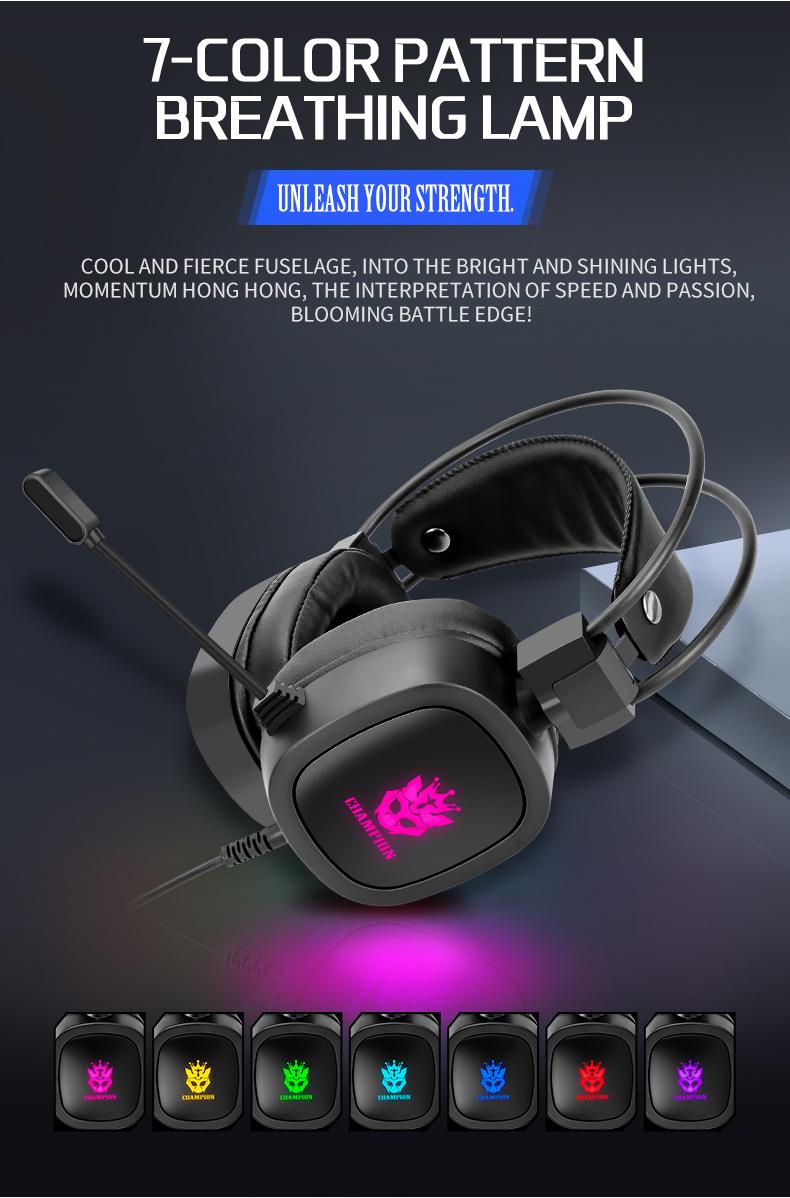 Tai Nghe Trò Chơi 7.1 Tai Nghe Có Dây 3.5Mm Ảo Máy Tính Máy Tính RGB Tiếng Ồn Tai Nghe Chơi Game Có Micrô