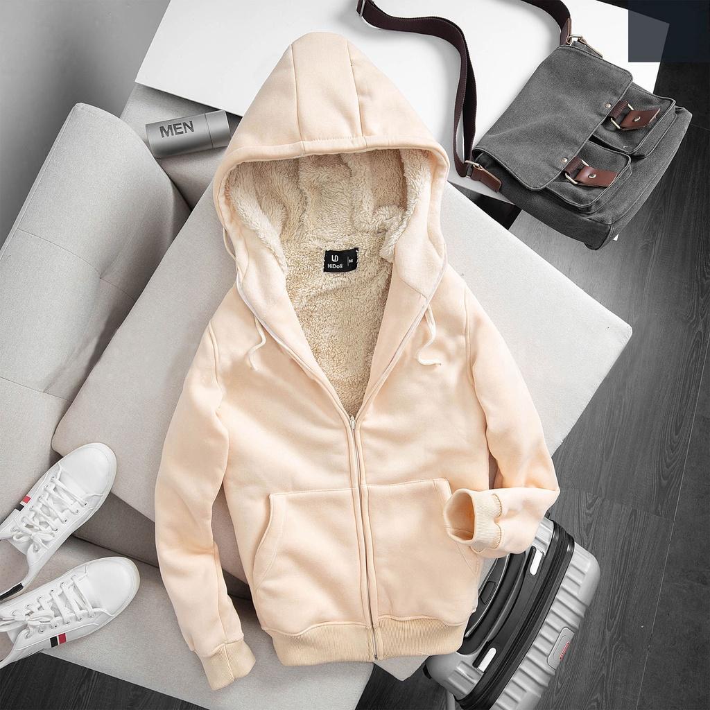 Áo khoác hoodie lót lông dày dặn siêu ấm hàng việt nam chất lượng