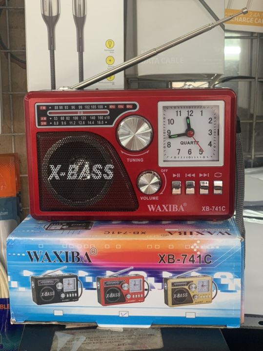 Đài Radio Nghe Nhạc, Đài Radio Waxiba XB-741C FM-AM-SW Cao Cấp-Usb-Thẻ Nhớ-Aux-Đèn Pin-Hàng Chính Hãng
