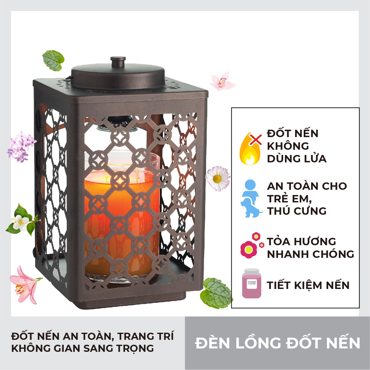 Đèn lồng đốt nến Goose Creek - Bronze Black