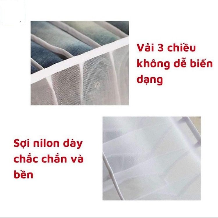 Túi 7 Ngăn Đựng Đồ Lót Vải Lưới Cao Cấp 32X12X12Cm