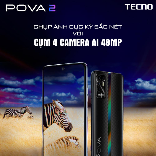 Tecno Pova 2 6GB l 128GB - Điện Thoại Thông Minh Chiến Game Cực Đỉnh - Hàng Chính Hãng