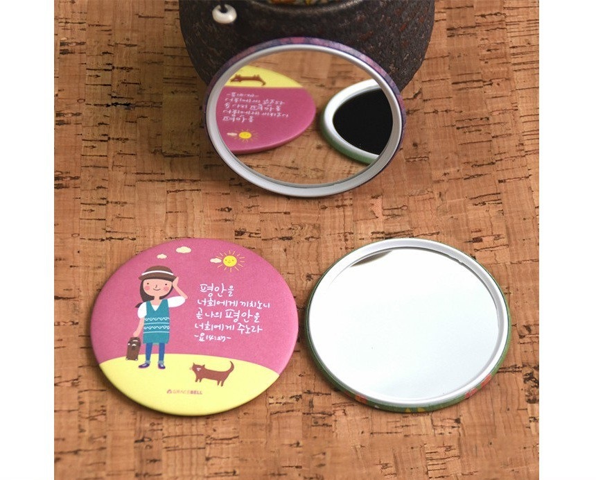 Gương mini Trang Điểm Hàn Quốc Tròn