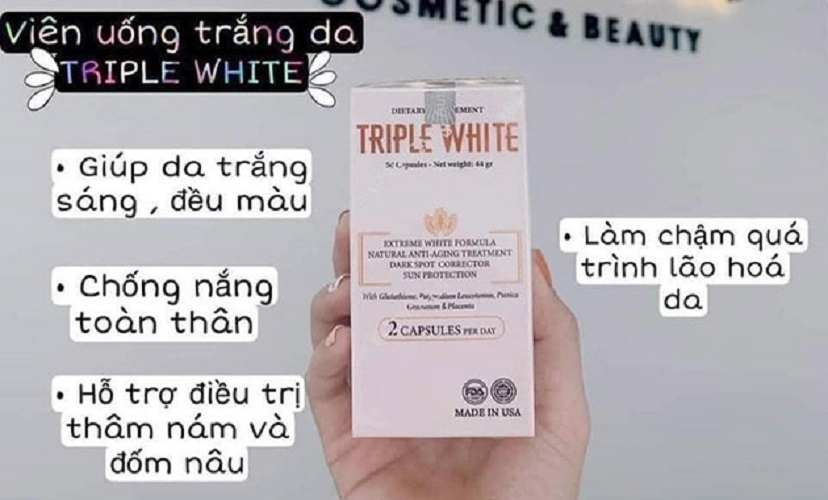 Viên uống trắng da, chống nắng Triple White