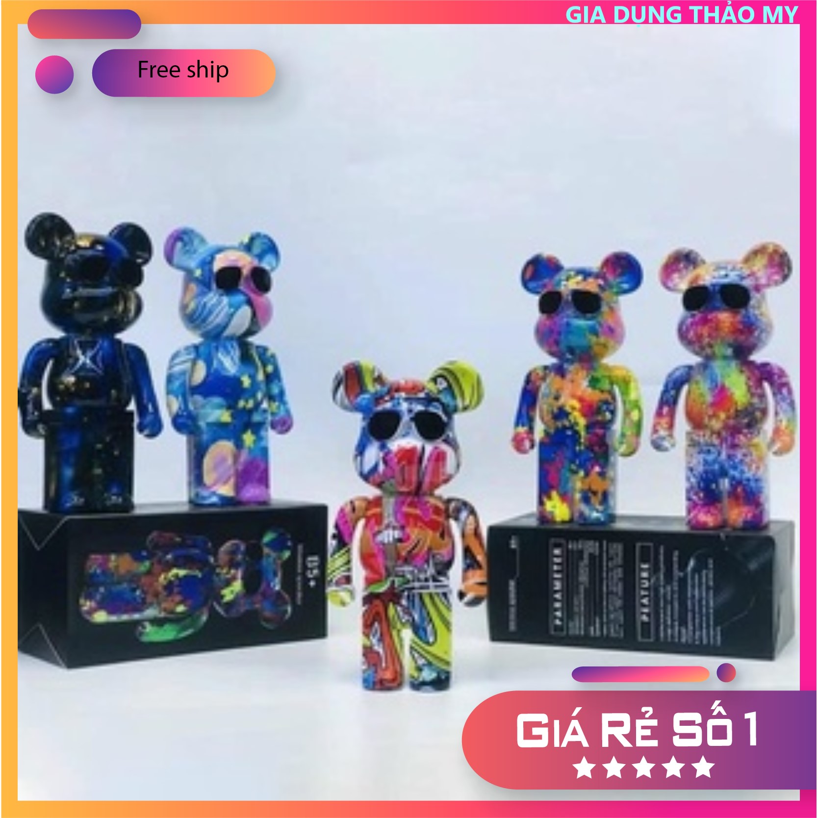 Loa Bluetooth Gấu Bearbrick Nghe Nhạc cực hay Bass Căng Sang Trọng