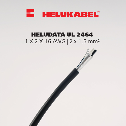 Dây cáp dữ liệu HELUDATA UL 2464 | 1 X 2 X 16 AWG | 2 x 1.5 mm²