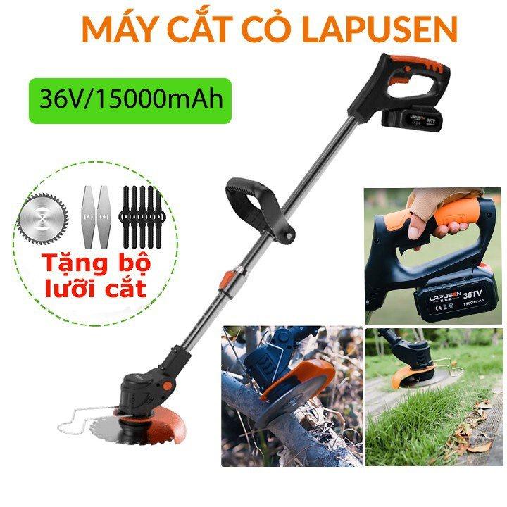 Máy cắt cỏ, tỉa cành cầm tay bằng pin LAPUSEN, pin khủng 15000mah, động cơ mạnh 1800w