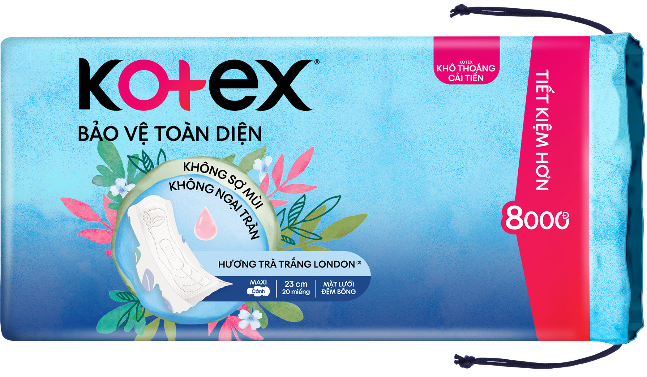 Băng vệ sinh ban ngày khô thoáng dày cánh Kotex (20 miếng)