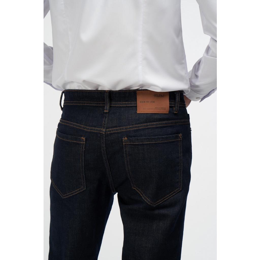 Quần jeans tiêu navy xanh đậm chỉ nổi màu vàng form slimfit - 10F20DPA103CR1 | LASTORE MENSWEAR