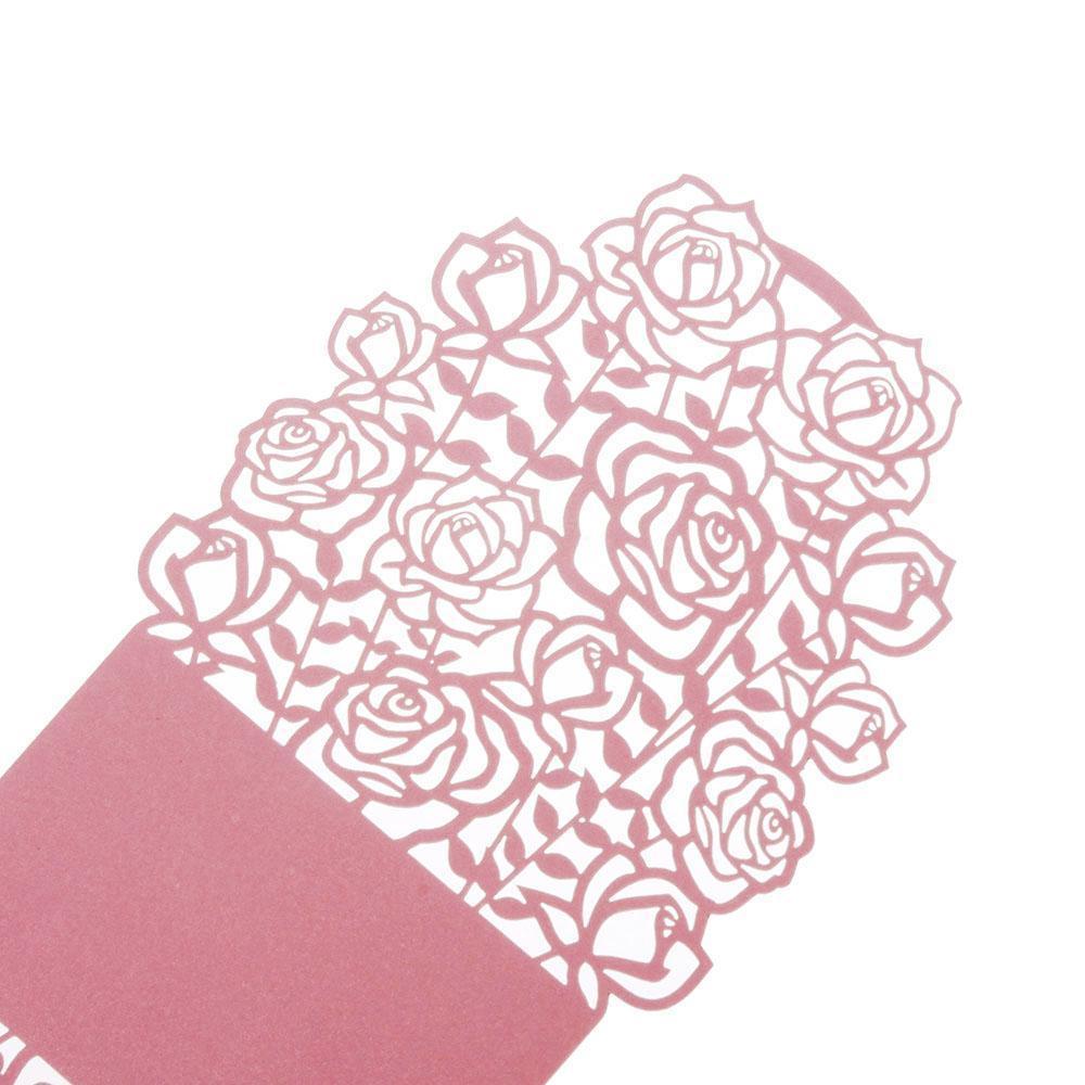 25pcs Rose Candy Gift Box+50pcs Butterfly Glass Place Cards Wedding Decor