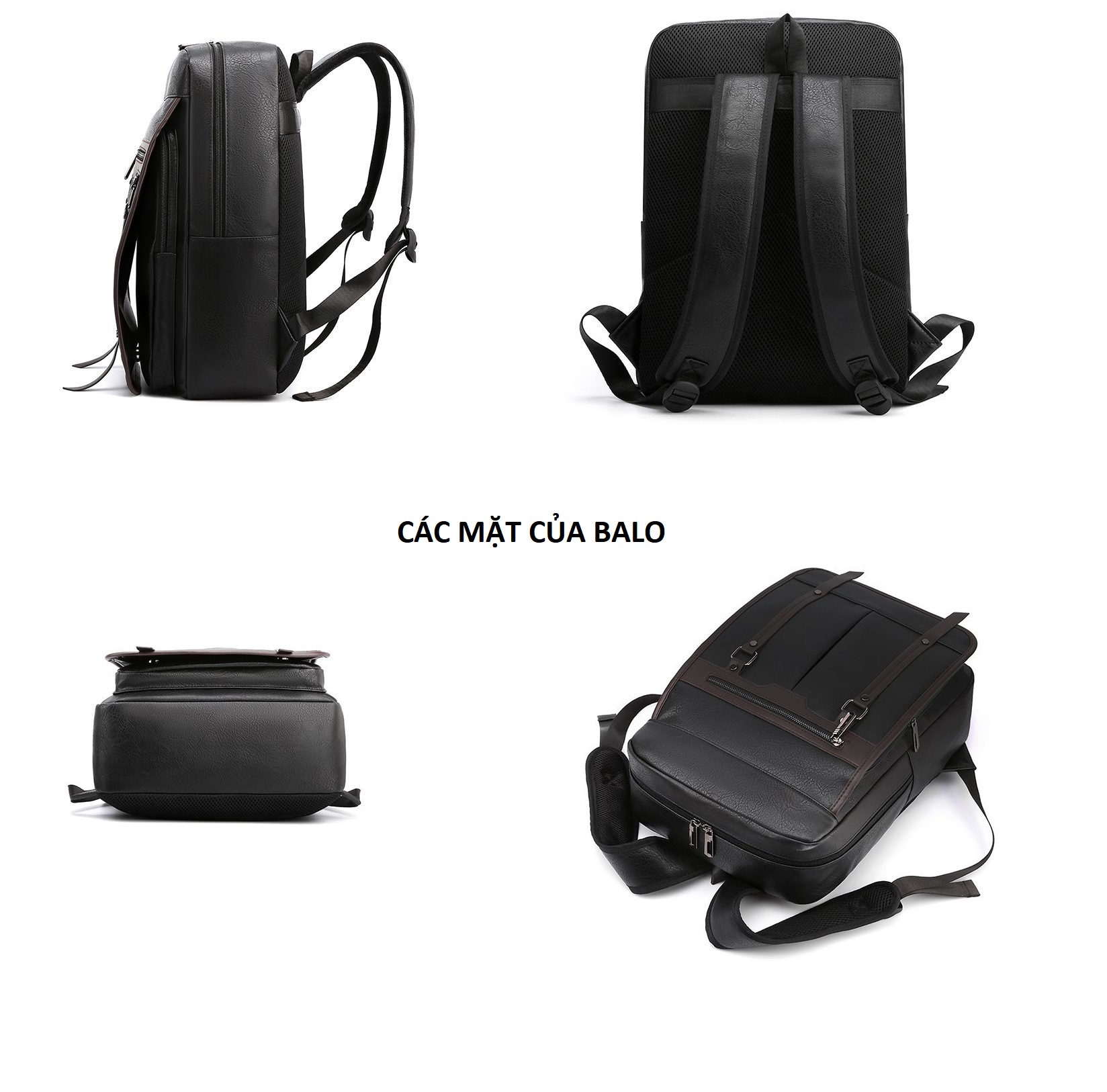 Balo da nam thời trang, balo nam chất da dày đẹp, phù hợp đi làm, đi học, đựng laptop  (40x30cm)
