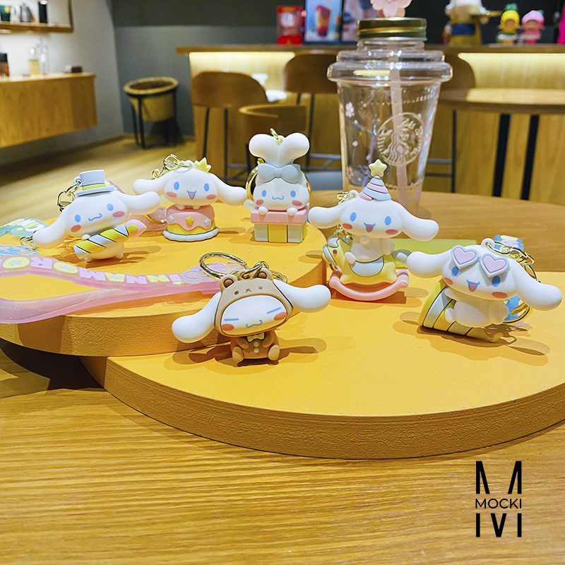Móc khóa thỏ trắng happy birthday