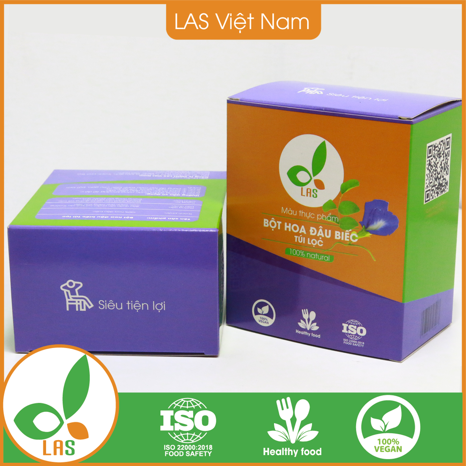 Bột hoa đậu biếc túi lọc - Hộp 50gr | LAS Việt Nam