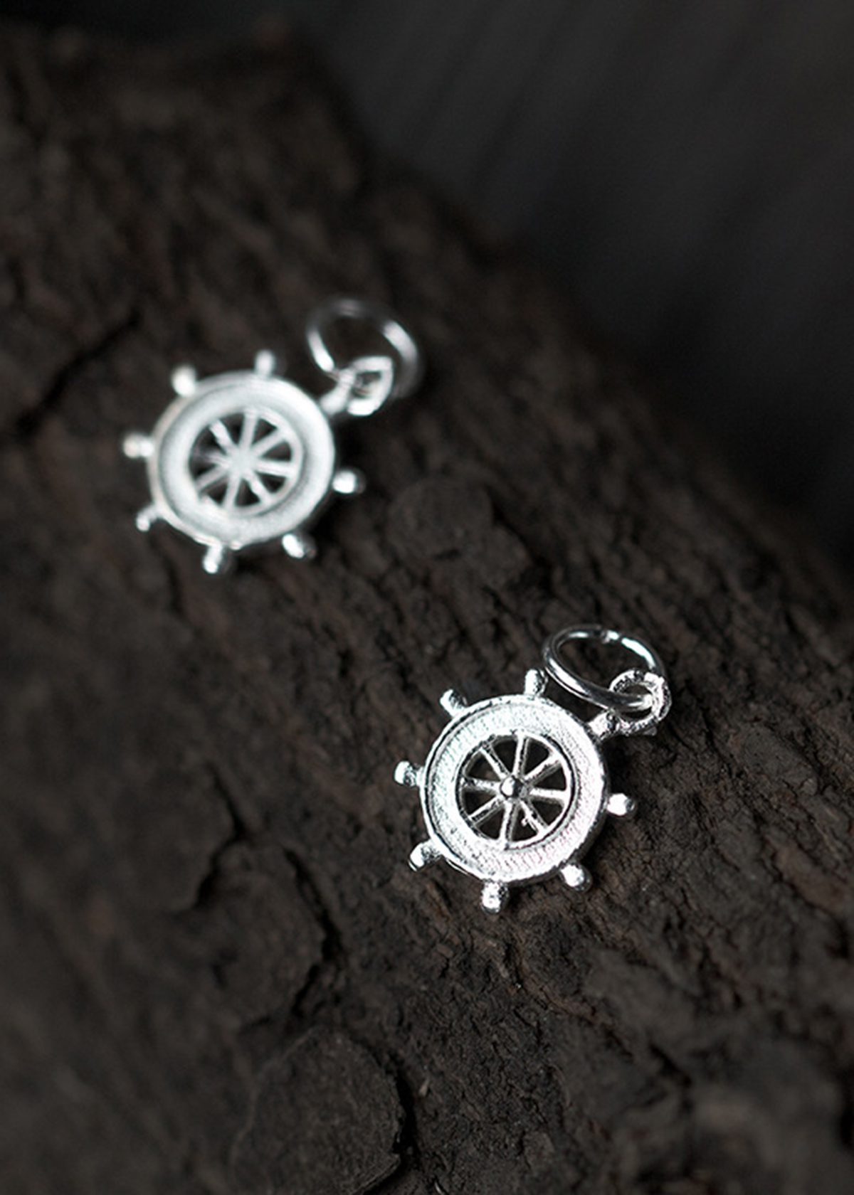 Combo 3 cái charm bạc hình bánh lái mặt treo 2 - Ngọc Quý Gemstones