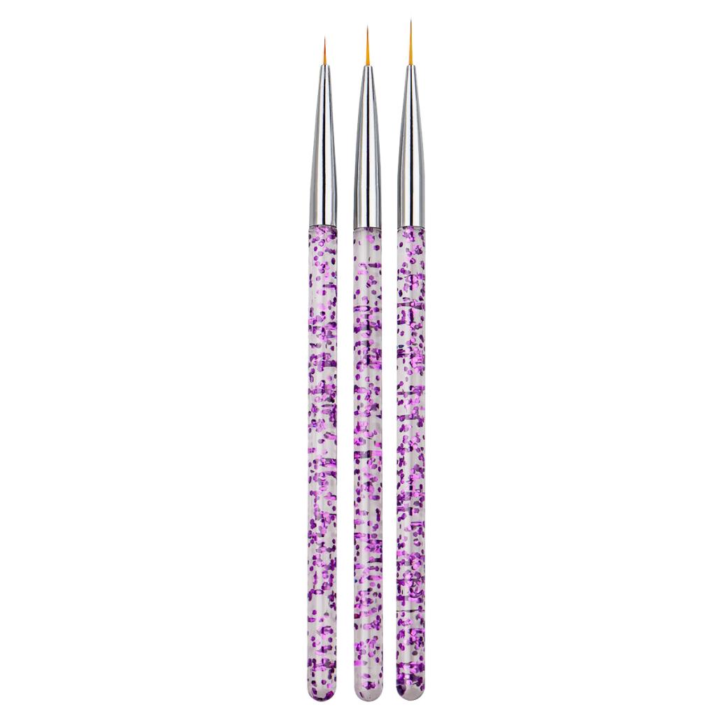 3 x Nail Art Liner Brush UV