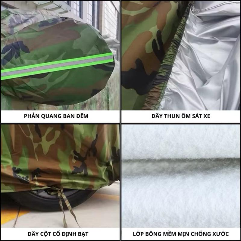 Bạt phủ xe ô tô vải Dù rằn ri chất liệu polyester siêu bền cao cấp chống xước,chống nắng,chống nước