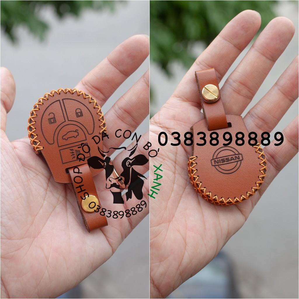 Bao da dành cho Chìa Khoá Nissan Xtrail, Teana, Terra, Navara, Sunny chìa KHOÁ CƠ Handmade Da Thật 001