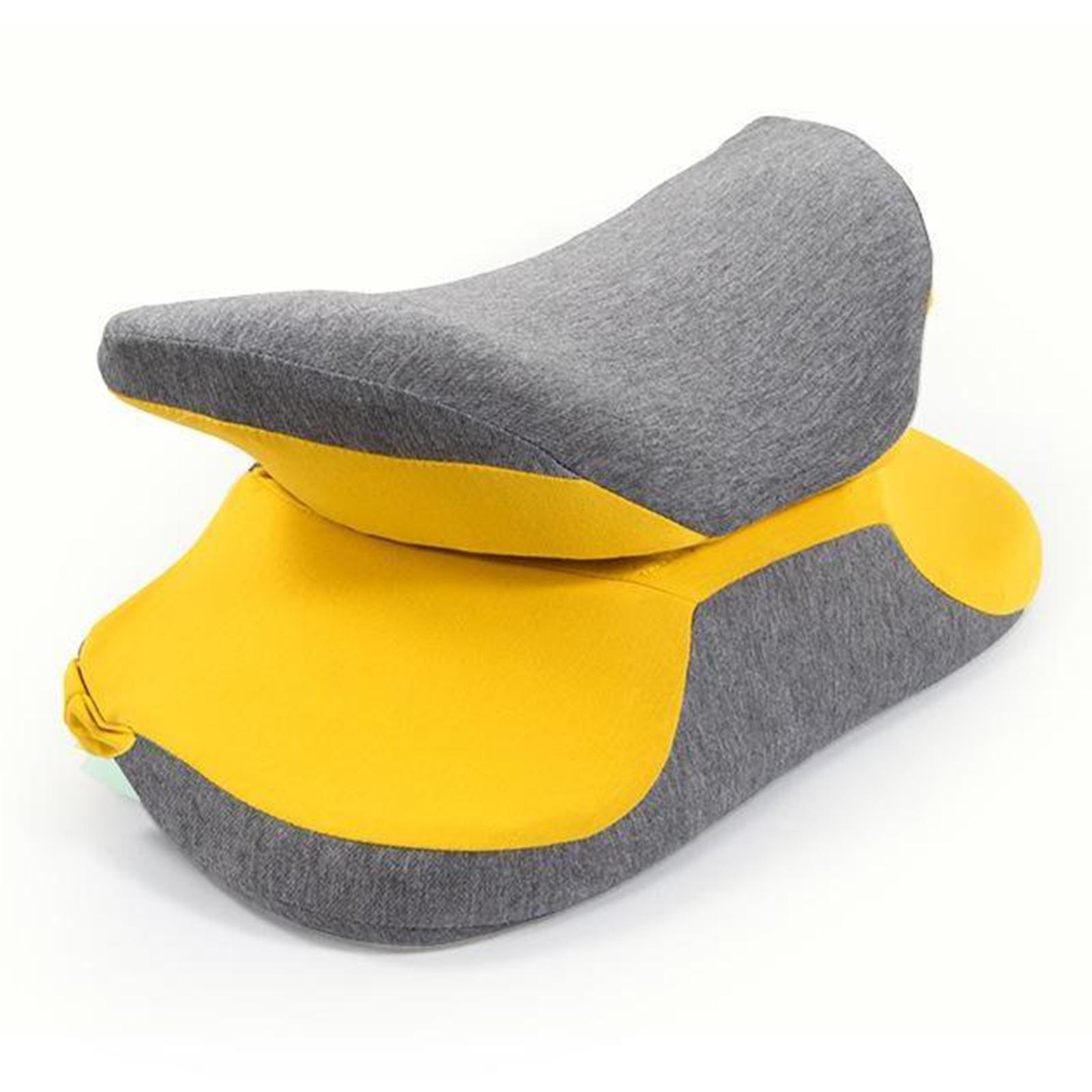 Travel Pillow Memory Foam Neck Pillow Support Pillow Portable Compact & Yellow