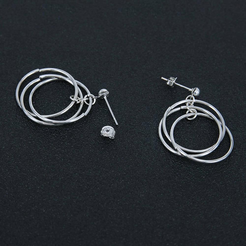 Bông tai idol nhiều vòng tròn phong cách unisex