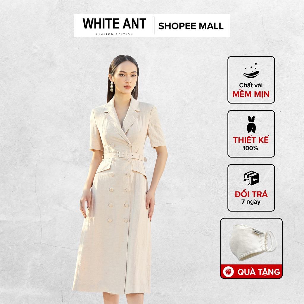 Đầm Sơ Mi Nữ WHITE ANT JOCASTA SKATER SKIRT Thiết Kế Tay Ngắn Kèm Hai Hàng Cúc Và Đai Eo Tôn Dáng 120400125