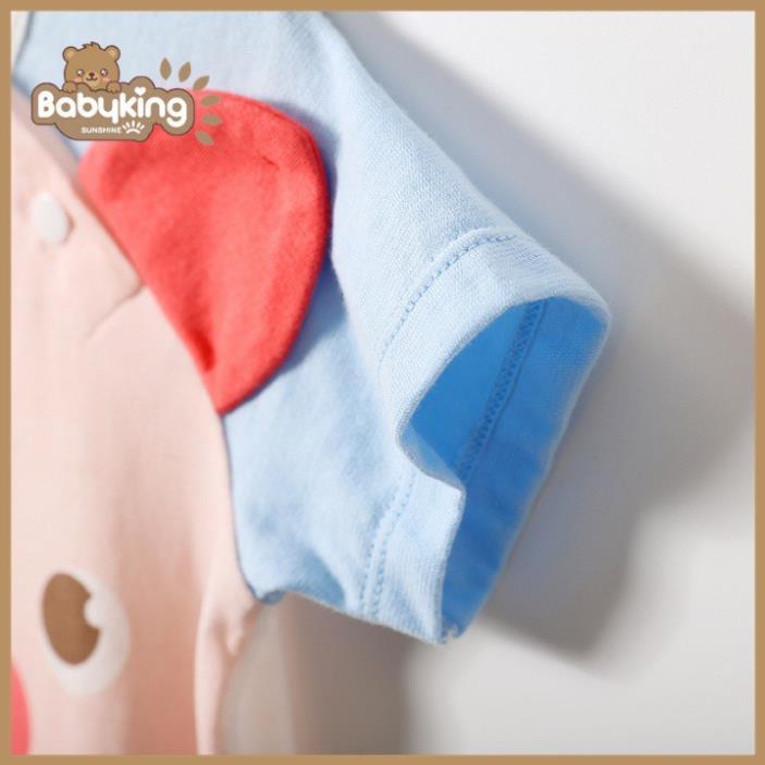 BodySuit,áo liền quần dễ thương ngắn tay kiểu heo pinky cho bé (1973), cotton 100%,thương hiệu Aiueo Nhật Bản