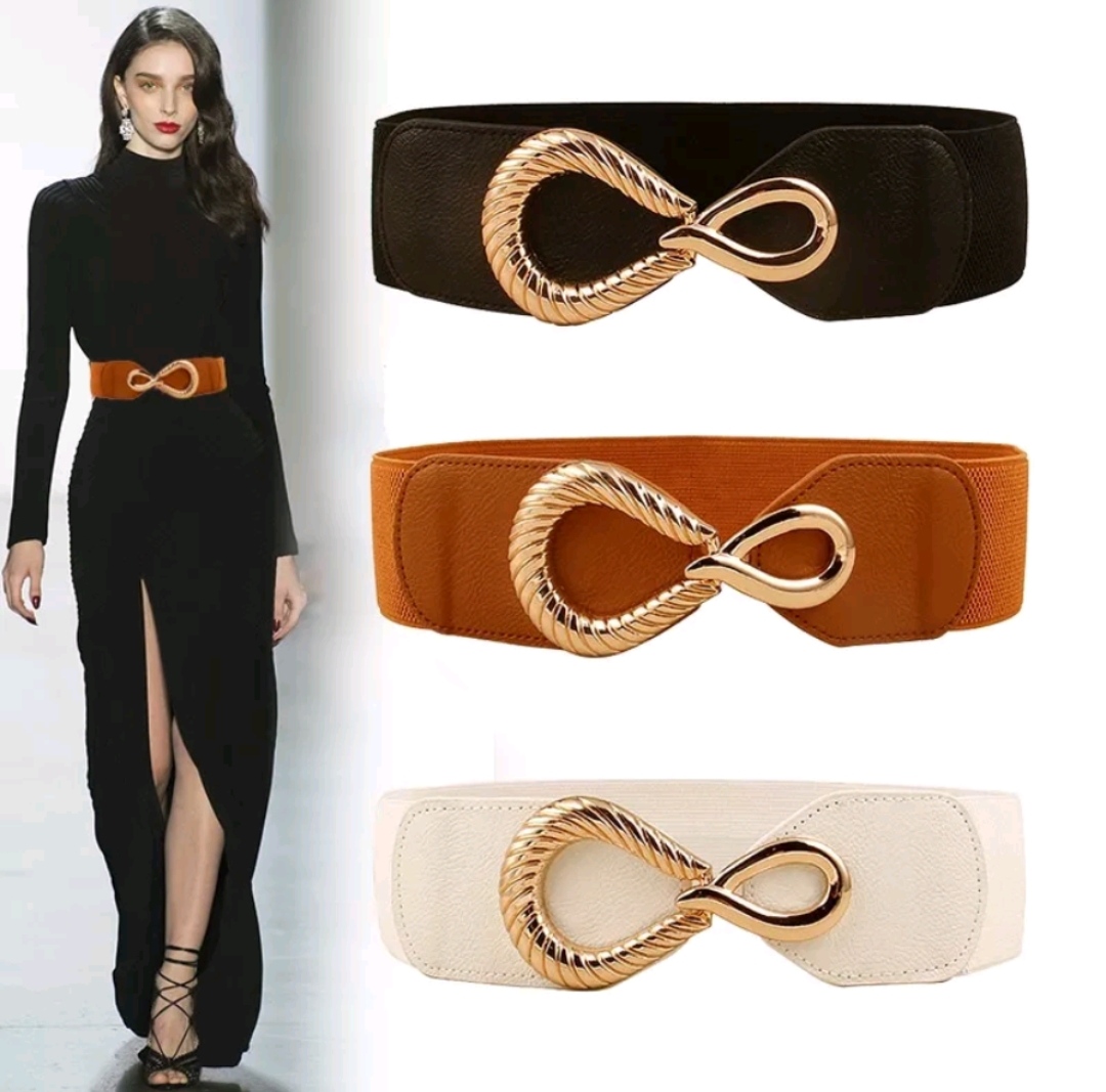 Thắt lưng nữ dây nịt nữ đai váy bản to 7cm Thun Co Giãn mang Đầm váy Casual Thời Trang Hàn QUốc dona23052901
